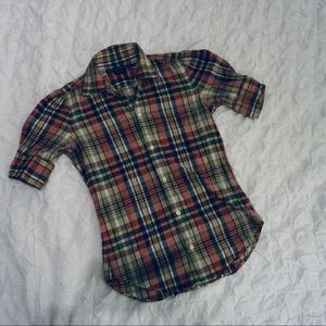 Ralph Lauren Sport Plaid Button Down Top